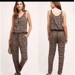 NWT Anthropologie Tiny Brown Beaded Jumpsuit